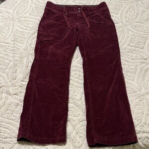 Athleta Duster Velour Cargo Pants in Heathered Plum, Size 6P